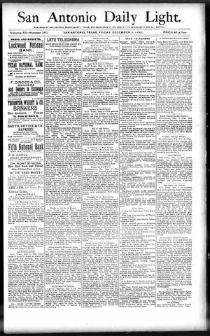 San Antonio Daily Light. (San Antonio, Tex.), Vol. 12, No. 262, Ed. 1 Friday, December 2, 1892