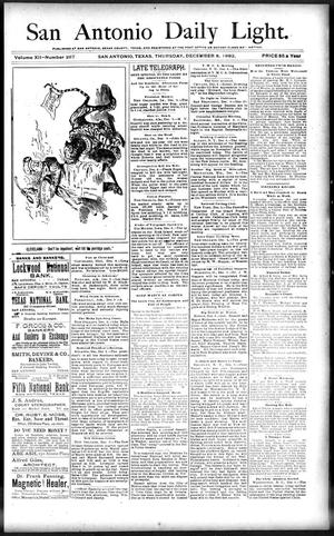 San Antonio Daily Light. (San Antonio, Tex.), Vol. 12, No. 267, Ed. 1 Thursday, December 8, 1892
