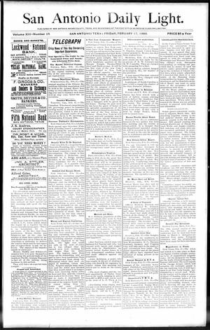 San Antonio Daily Light. (San Antonio, Tex.), Vol. 13, No. 25, Ed. 1 Friday, February 17, 1893