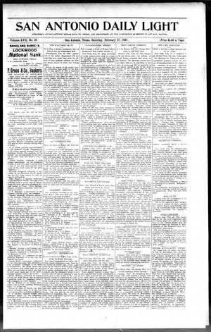 San Antonio Daily Light (San Antonio, Tex.), Vol. 17, No. 40, Ed. 1 Saturday, February 27, 1897