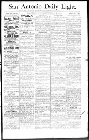 San Antonio Daily Light. (San Antonio, Tex.), Vol. 13, No. 33, Ed. 1 Monday, February 27, 1893