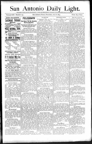 San Antonio Daily Light. (San Antonio, Tex.), Vol. 13, No. 143, Ed. 1 Thursday, July 6, 1893