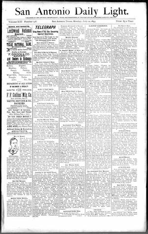 San Antonio Daily Light. (San Antonio, Tex.), Vol. 13, No. 146, Ed. 1 Monday, July 10, 1893