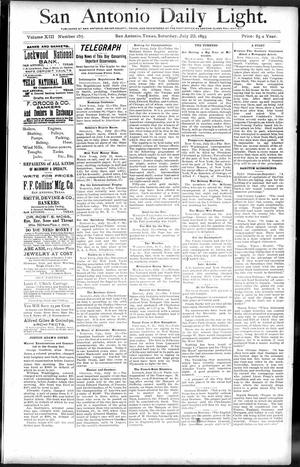 San Antonio Daily Light. (San Antonio, Tex.), Vol. 13, No. 157, Ed. 1 Saturday, July 22, 1893