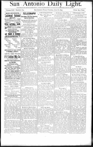 San Antonio Daily Light. (San Antonio, Tex.), Vol. 13, No. 159, Ed. 1 Tuesday, July 25, 1893