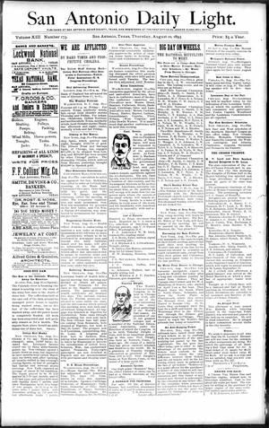 San Antonio Daily Light. (San Antonio, Tex.), Vol. 13, No. 173, Ed. 1 Thursday, August 10, 1893