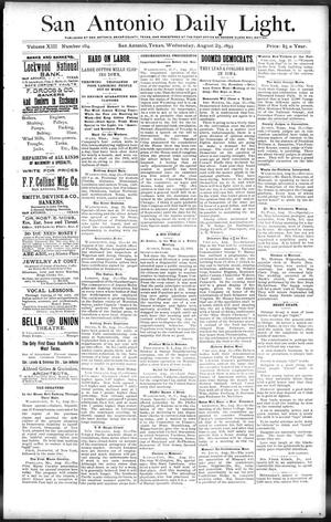 San Antonio Daily Light. (San Antonio, Tex.), Vol. 13, No. 184, Ed. 1 Wednesday, August 23, 1893