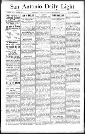 San Antonio Daily Light. (San Antonio, Tex.), Vol. 13, No. 185, Ed. 1 Thursday, August 24, 1893
