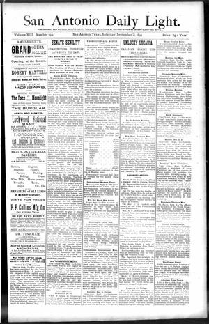 San Antonio Daily Light. (San Antonio, Tex.), Vol. 13, No. 193, Ed. 1 Saturday, September 2, 1893