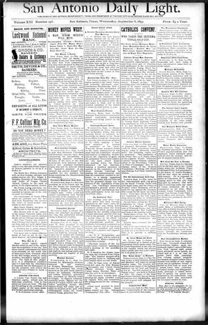 San Antonio Daily Light. (San Antonio, Tex.), Vol. 13, No. 196, Ed. 1 Wednesday, September 6, 1893