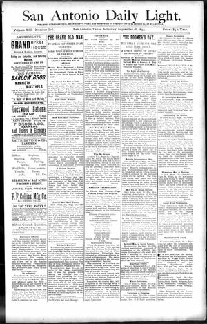 San Antonio Daily Light. (San Antonio, Tex.), Vol. 13, No. 205, Ed. 1 Saturday, September 16, 1893
