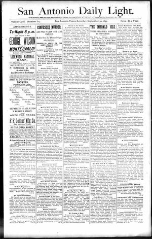 San Antonio Daily Light. (San Antonio, Tex.), Vol. 13, No. 217, Ed. 1 Saturday, September 30, 1893