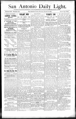 San Antonio Daily Light. (San Antonio, Tex.), Vol. 13, No. 224, Ed. 1 Monday, October 9, 1893