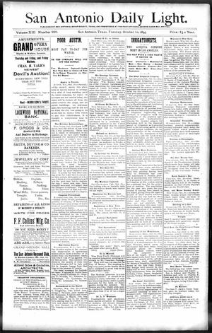 San Antonio Daily Light. (San Antonio, Tex.), Vol. 13, No. 225, Ed. 1 Tuesday, October 10, 1893
