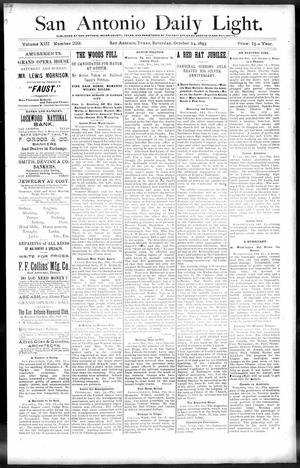 San Antonio Daily Light. (San Antonio, Tex.), Vol. 13, No. 229, Ed. 1 Saturday, October 14, 1893
