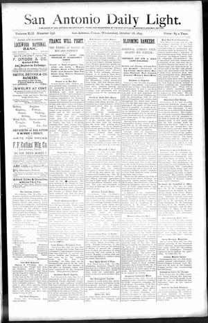 San Antonio Daily Light. (San Antonio, Tex.), Vol. 13, No. 232, Ed. 1 Wednesday, October 18, 1893