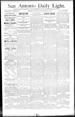 San Antonio Daily Light. (San Antonio, Tex.), Vol. 13, No. 240, Ed. 1 Friday, October 27, 1893