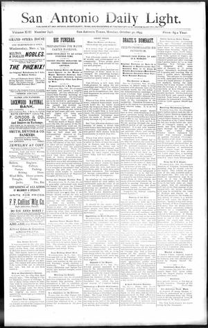 San Antonio Daily Light. (San Antonio, Tex.), Vol. 13, No. 242, Ed. 1 Monday, October 30, 1893
