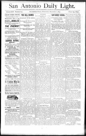 San Antonio Daily Light. (San Antonio, Tex.), Vol. 13, No. 244, Ed. 1 Wednesday, November 1, 1893