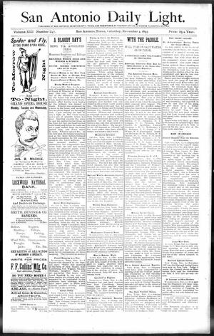 San Antonio Daily Light. (San Antonio, Tex.), Vol. 13, No. 247, Ed. 1 Saturday, November 4, 1893