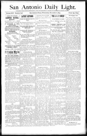 San Antonio Daily Light. (San Antonio, Tex.), Vol. 13, No. 249, Ed. 1 Wednesday, November 8, 1893