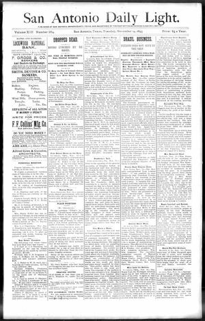 San Antonio Daily Light. (San Antonio, Tex.), Vol. 13, No. 254, Ed. 1 Tuesday, November 14, 1893