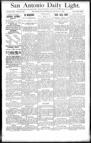 San Antonio Daily Light. (San Antonio, Tex.), Vol. 13, No. 255, Ed. 1 Wednesday, November 15, 1893