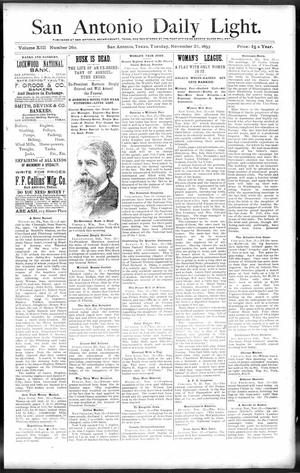 San Antonio Daily Light. (San Antonio, Tex.), Vol. 13, No. 260, Ed. 1 Tuesday, November 21, 1893