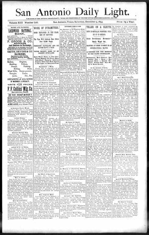 San Antonio Daily Light. (San Antonio, Tex.), Vol. 13, No. 276, Ed. 1 Saturday, December 9, 1893