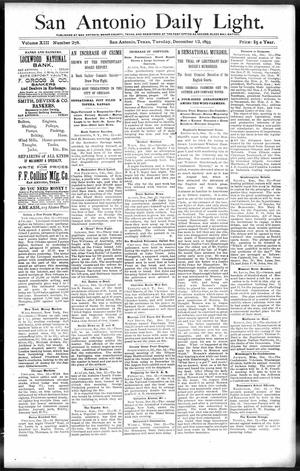 San Antonio Daily Light. (San Antonio, Tex.), Vol. 13, No. 278, Ed. 1 Tuesday, December 12, 1893
