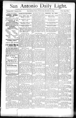 San Antonio Daily Light. (San Antonio, Tex.), Vol. 13, No. 290, Ed. 1 Wednesday, December 27, 1893