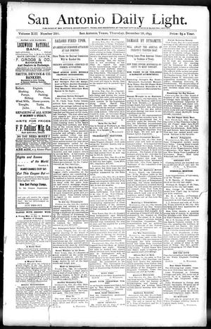 San Antonio Daily Light. (San Antonio, Tex.), Vol. 13, No. 291, Ed. 1 Thursday, December 28, 1893