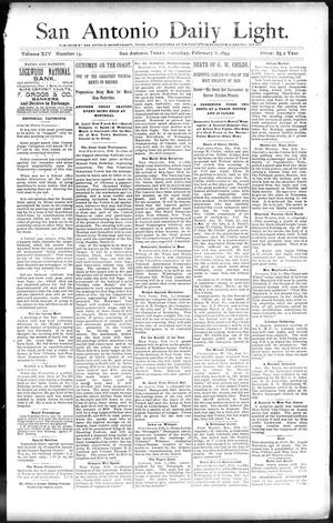 San Antonio Daily Light. (San Antonio, Tex.), Vol. 14, No. 13, Ed. 1 Saturday, February 3, 1894