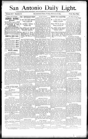 San Antonio Daily Light. (San Antonio, Tex.), Vol. 14, No. 18, Ed. 1 Friday, February 9, 1894