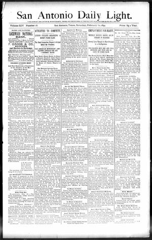 San Antonio Daily Light. (San Antonio, Tex.), Vol. 14, No. 19, Ed. 1 Saturday, February 10, 1894