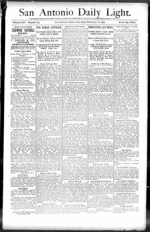 San Antonio Daily Light. (San Antonio, Tex.), Vol. 14, No. 23, Ed. 1 Thursday, February 15, 1894