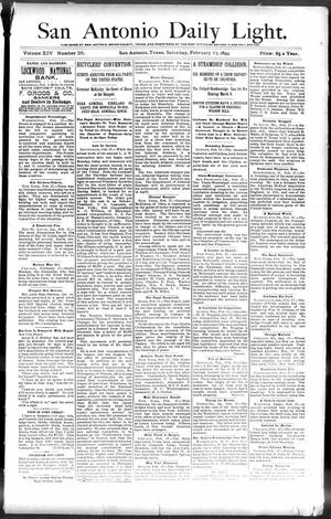 San Antonio Daily Light. (San Antonio, Tex.), Vol. 14, No. 25, Ed. 1 Saturday, February 17, 1894