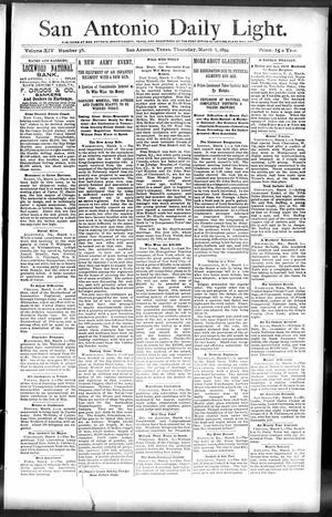 San Antonio Daily Light. (San Antonio, Tex.), Vol. 14, No. 35, Ed. 1 Thursday, March 1, 1894