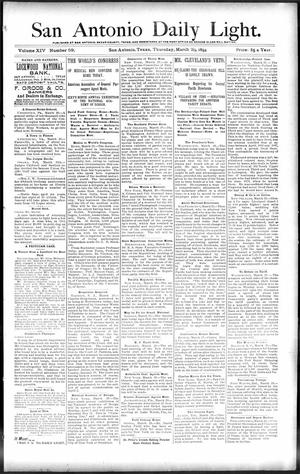 San Antonio Daily Light. (San Antonio, Tex.), Vol. 14, No. 59, Ed. 1 Thursday, March 29, 1894