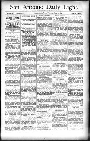 San Antonio Daily Light. (San Antonio, Tex.), Vol. 14, No. 113, Ed. 1 Thursday, May 31, 1894
