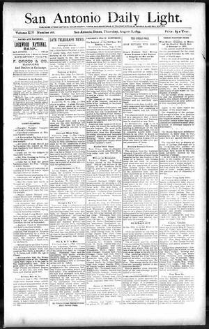 San Antonio Daily Light. (San Antonio, Tex.), Vol. 14, No. 166, Ed. 1 Thursday, August 2, 1894