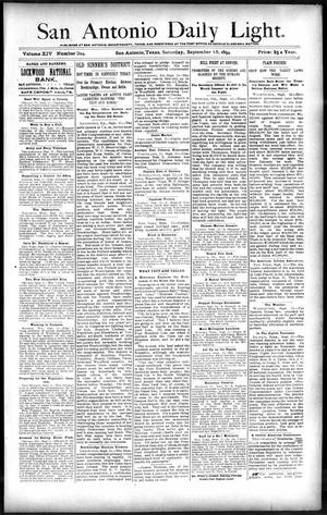 San Antonio Daily Light. (San Antonio, Tex.), Vol. 14, No. 204, Ed. 1 Saturday, September 15, 1894