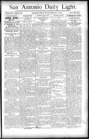 San Antonio Daily Light. (San Antonio, Tex.), Vol. 14, No. 205, Ed. 1 Monday, September 17, 1894