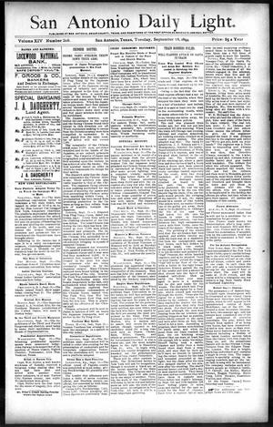 San Antonio Daily Light. (San Antonio, Tex.), Vol. 14, No. 206, Ed. 1 Tuesday, September 18, 1894