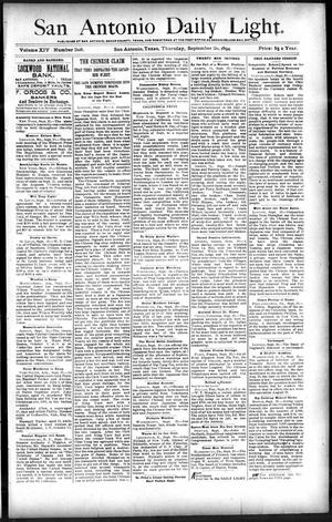 San Antonio Daily Light. (San Antonio, Tex.), Vol. 14, No. 208, Ed. 1 Thursday, September 20, 1894