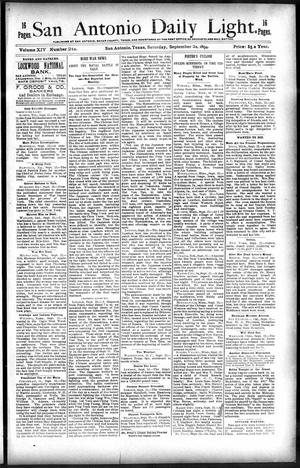 San Antonio Daily Light. (San Antonio, Tex.), Vol. 14, No. 210, Ed. 1 Saturday, September 22, 1894