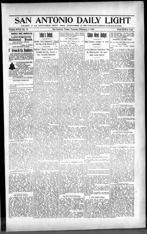 San Antonio Daily Light (San Antonio, Tex.), Vol. 18, No. 15, Ed. 1 Thursday, February 3, 1898
