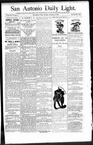 San Antonio Daily Light. (San Antonio, Tex.), Vol. 15, No. 21, Ed. 1 Tuesday, February 12, 1895