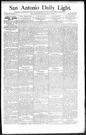 San Antonio Daily Light. (San Antonio, Tex.), Vol. 15, No. 41, Ed. 1 Thursday, March 7, 1895