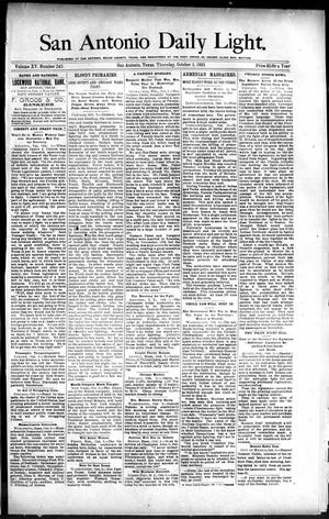 San Antonio Daily Light. (San Antonio, Tex.), Vol. 15, No. 245, Ed. 1 Thursday, October 3, 1895
